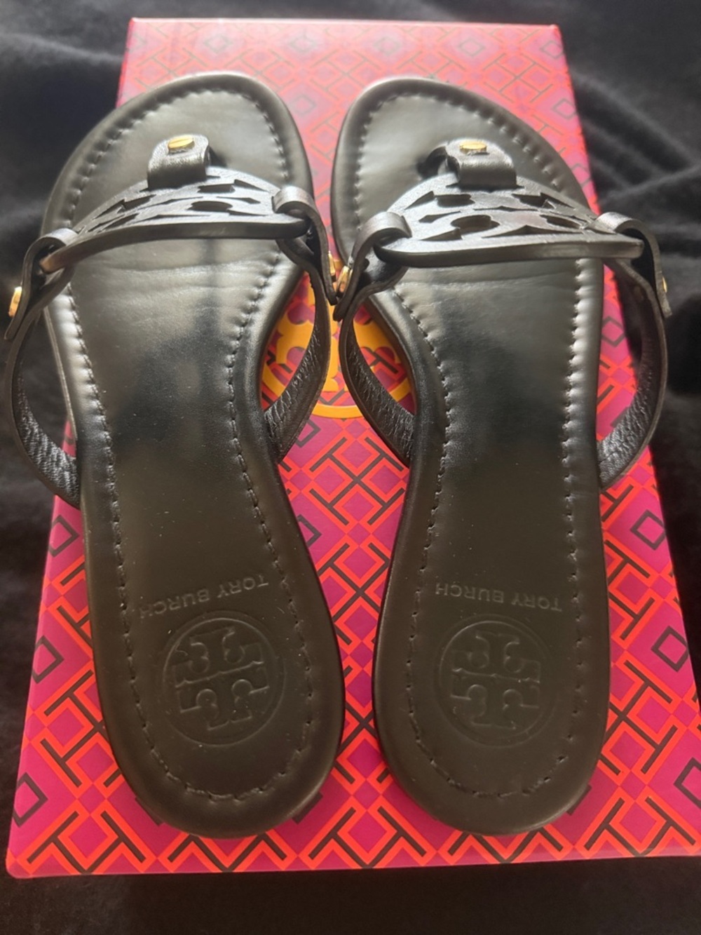 Tory Burch Black Miller Leather Sandals - Picture 5 of 6